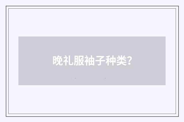 晚礼服袖子种类？