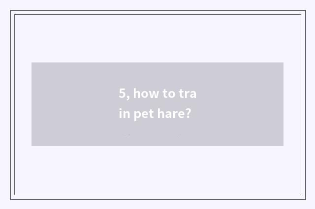 5, how to train pet hare?