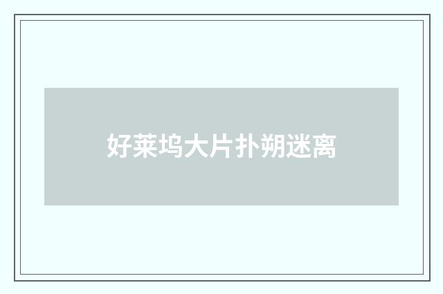 好莱坞大片扑朔迷离