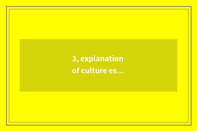3, explanation of culture essay noun?