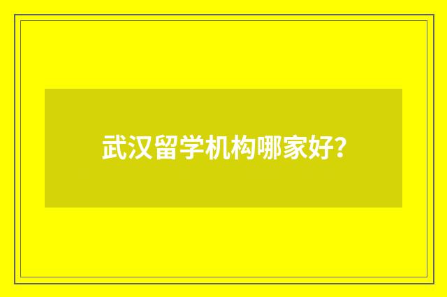 武汉留学机构哪家好？