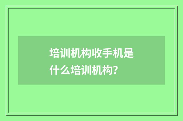 培训机构收手机是什么培训机构？