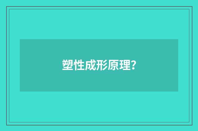 塑性成形原理？