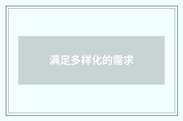 满足多样化的需求