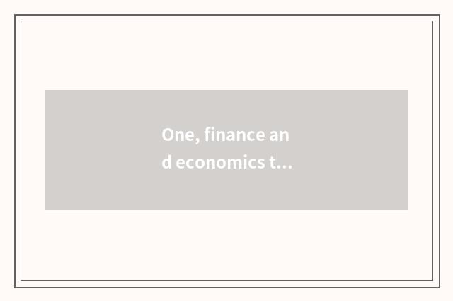 One, finance and economics the introduction of 927?