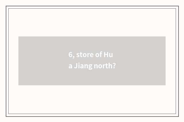 6, store of Hua Jiang north?