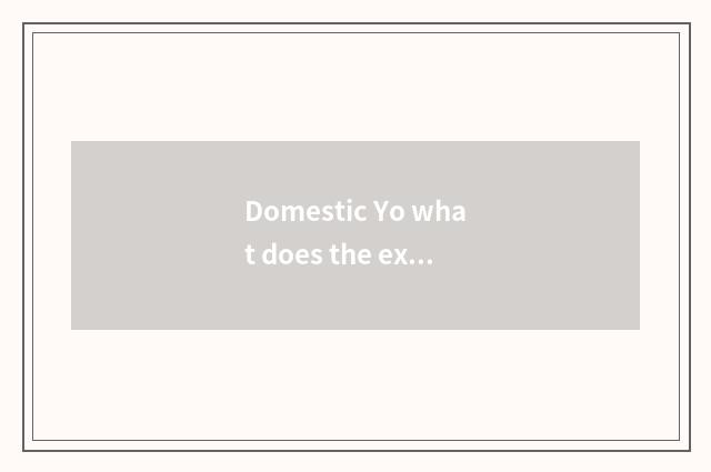 Domestic Yo what does the expert have?