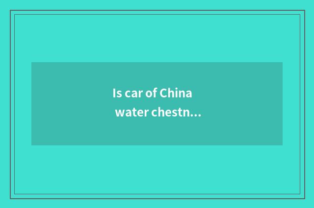 Is car of China water chestnut a less known and inferior brand?