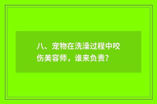 八、宠物在洗澡过程中咬伤美容师，谁来负责？