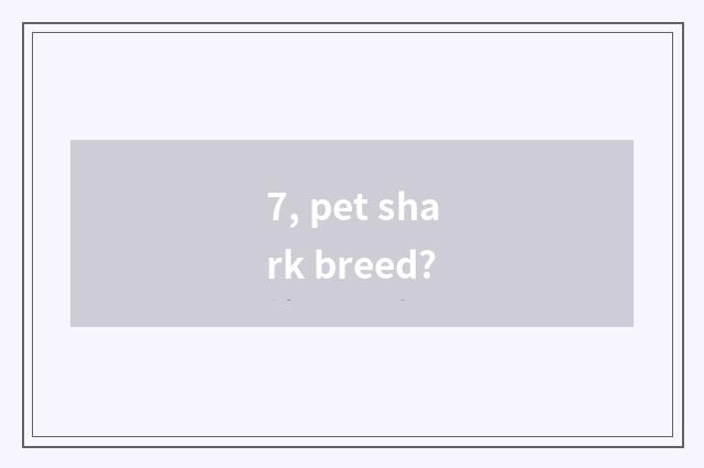 7, pet shark breed?