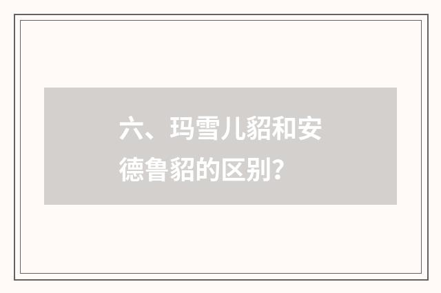 六、玛雪儿貂和安德鲁貂的区别？