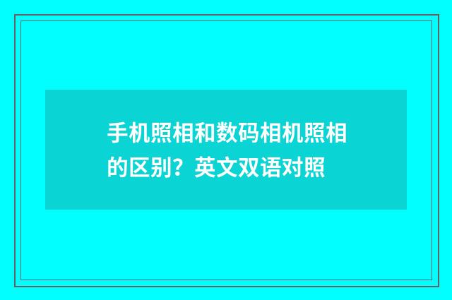 手机照相和数码相机照相的区别？英文双语对照