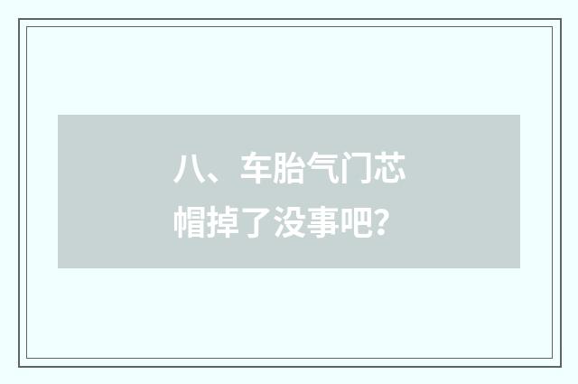 八、车胎气门芯帽掉了没事吧？