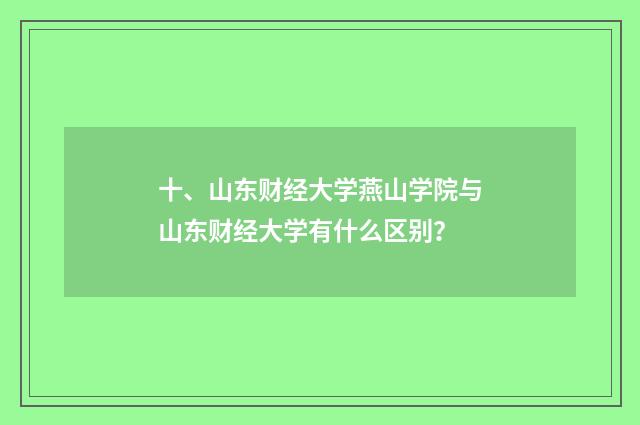 十、山东财经大学燕山学院与山东财经大学有什么区别？