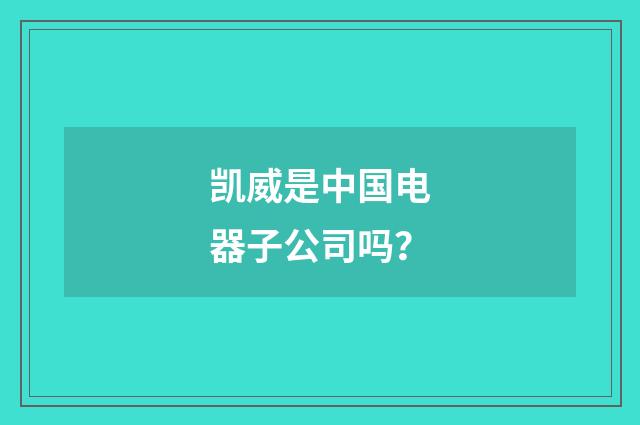 凯威是中国电器子公司吗？