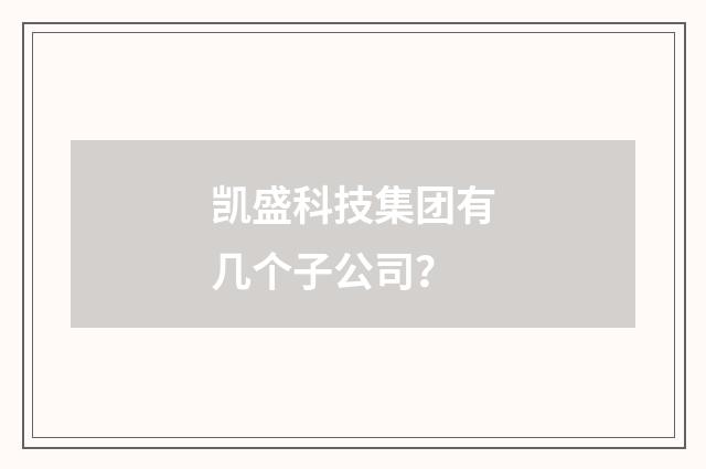 凯盛科技集团有几个子公司？