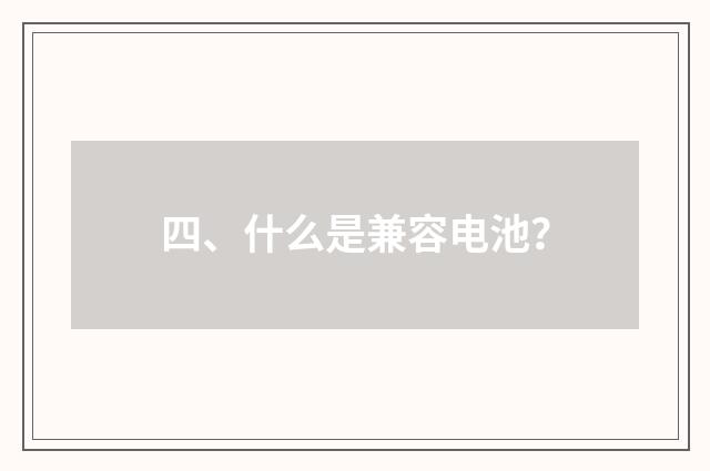 四、什么是兼容电池？