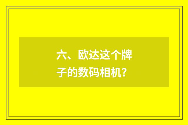 六、欧达这个牌子的数码相机？
