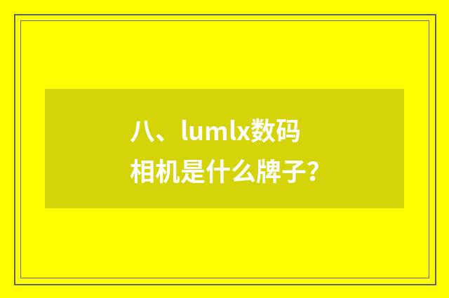 八、lumlx数码相机是什么牌子？