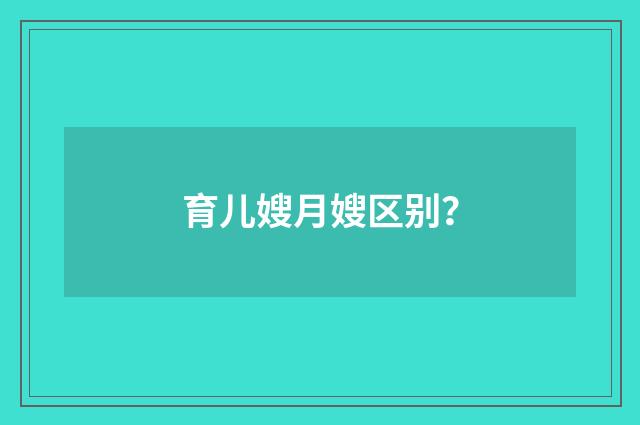 育儿嫂月嫂区别？