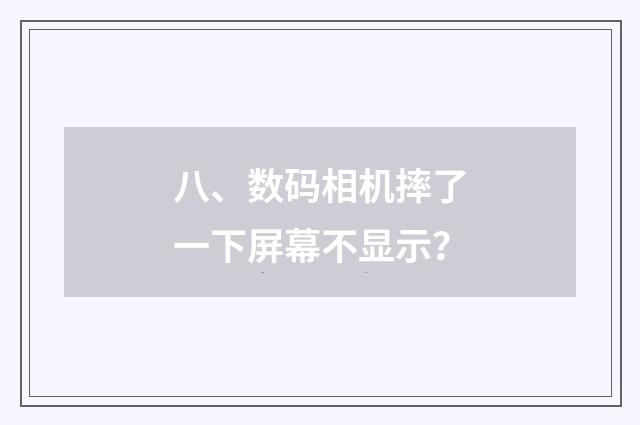 八、数码相机摔了一下屏幕不显示？