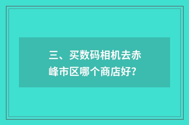 三、买数码相机去赤峰市区哪个商店好？