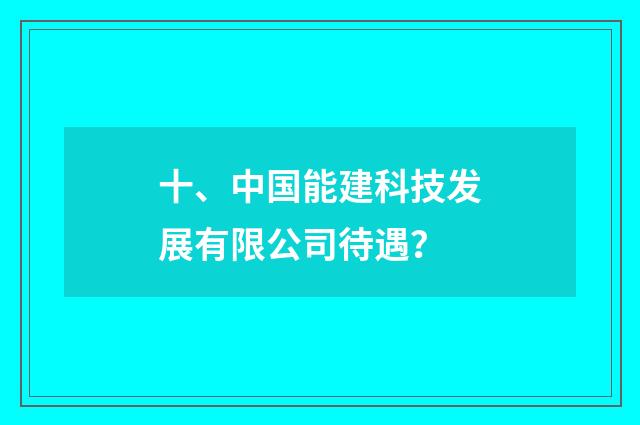 十、中国能建科技发展有限公司待遇？