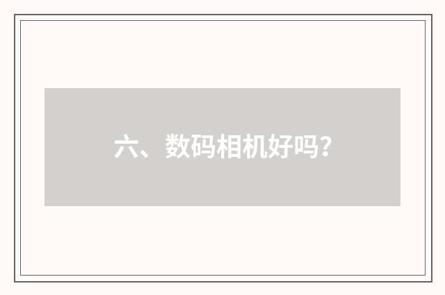 六、数码相机好吗?