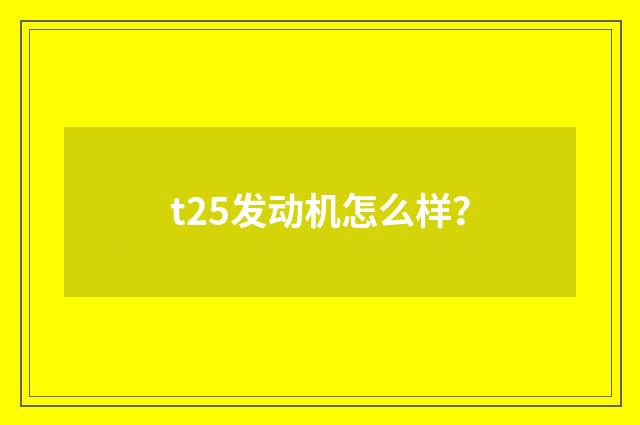 t25发动机怎么样？