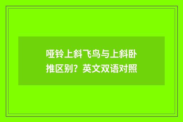 哑铃上斜飞鸟与上斜卧推区别？英文双语对照