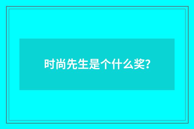 时尚先生是个什么奖？