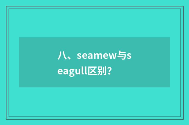 八、seamew与seagull区别？
