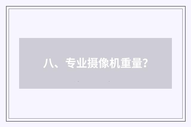 八、专业摄像机重量？