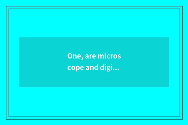 One, are microscope and digital camera united in wedlock?