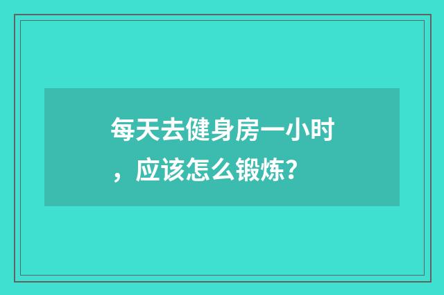 每天去健身房一小时，应该怎么锻炼？