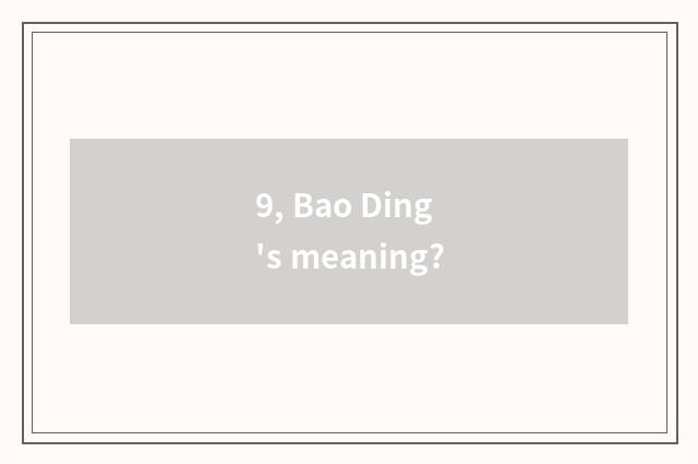 9, Bao Ding's meaning?