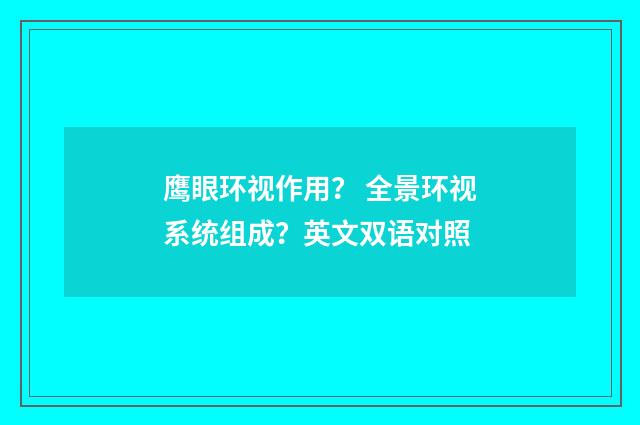 鹰眼环视作用？ 全景环视系统组成？英文双语对照