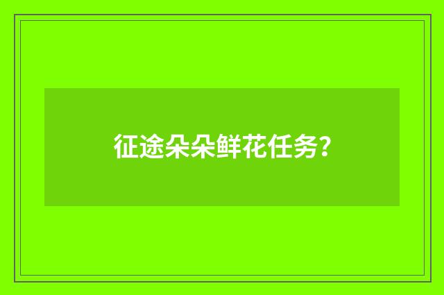 征途朵朵鲜花任务？