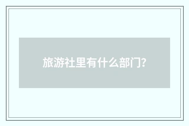 旅游社里有什么部门？