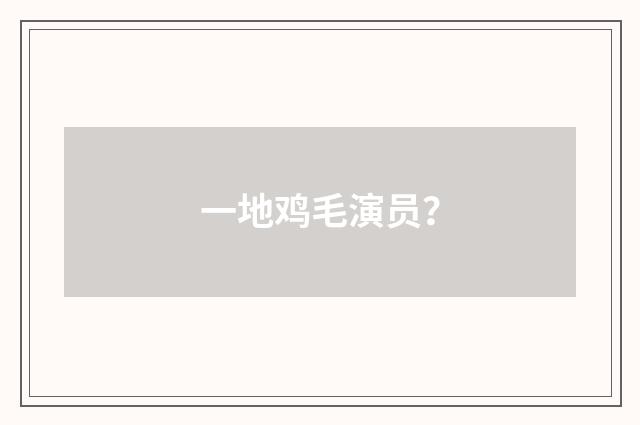 一地鸡毛演员？