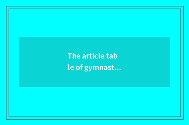 The article table of gymnastical picture?