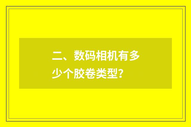 二、数码相机有多少个胶卷类型?