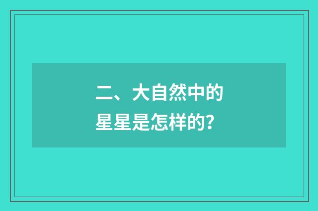 二、大自然中的星星是怎样的？
