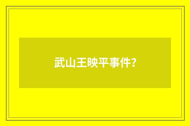 武山王映平事件？
