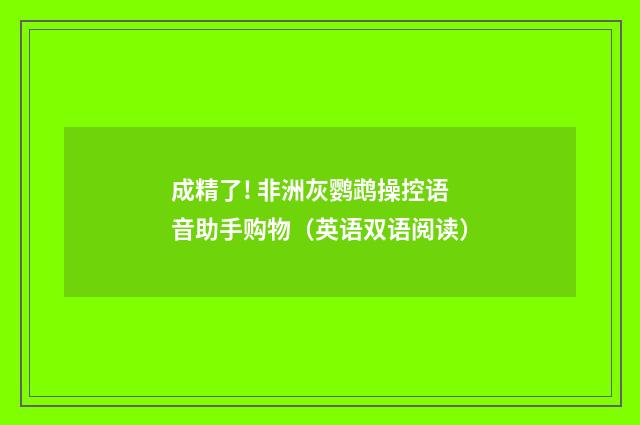 成精了! 非洲灰鹦鹉操控语音助手购物（英语双语阅读）