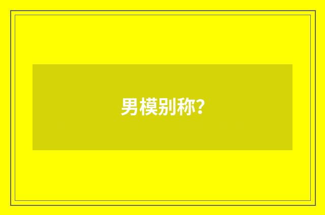 男模别称？