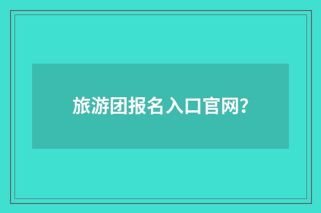 旅游团报名入口官网？