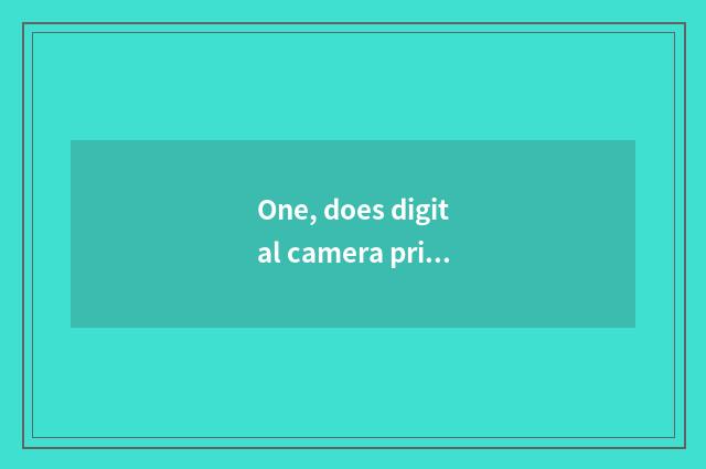 One, does digital camera price go situation?