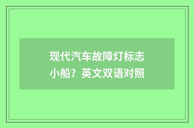 现代汽车故障灯标志小船？英文双语对照