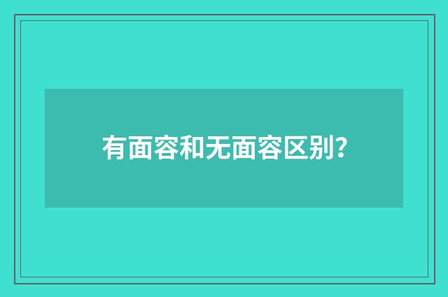 有面容和无面容区别？